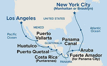 Panama Canal - Ocean to Ocean — Itinerary Map
