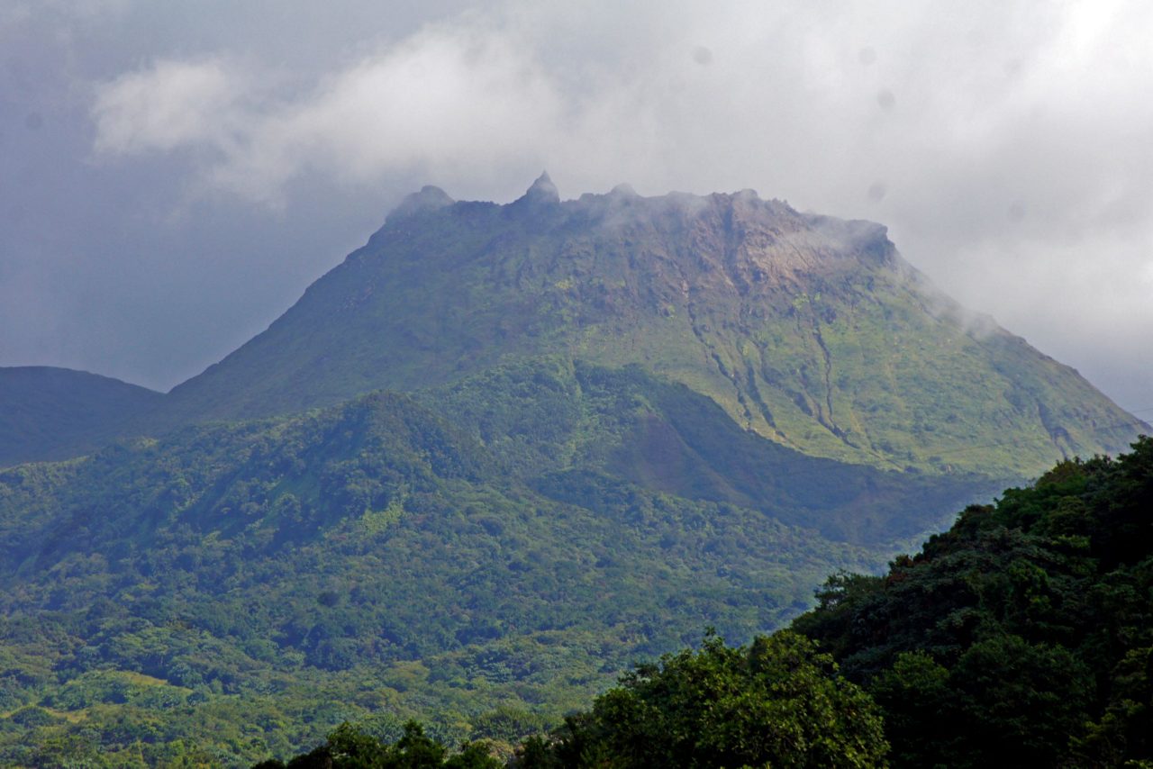 Aerial view of caribbeans mountains