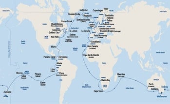 World Cruise Segment - Melbourne to Sydney — Itinerary Map