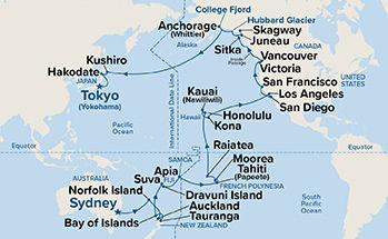Circle Pacific Liner (Sydney to Tokyo) — Itinerary Map