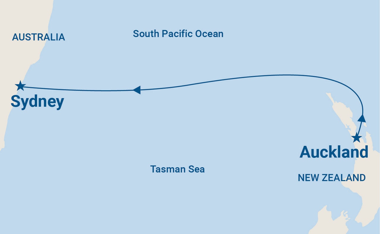 Australia Seacation — Itinerary Map