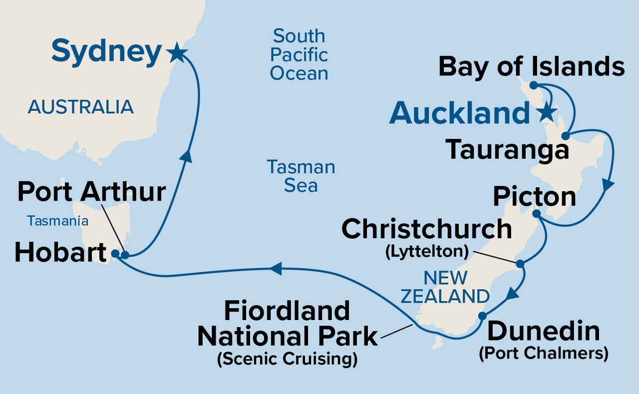 Australia & New Zealand — Itinerary Map