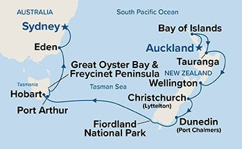 Australia & New Zealand — Itinerary Map