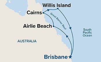 Queensland with Great Barrier Reef — Itinerary Map