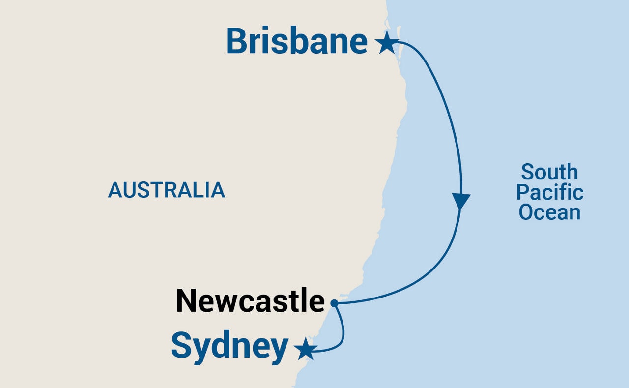 Hunter Coast Seacation — Itinerary Map