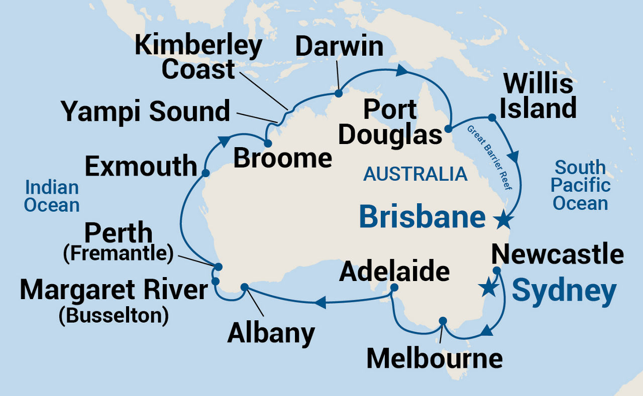 Round Australia — Itinerary Map
