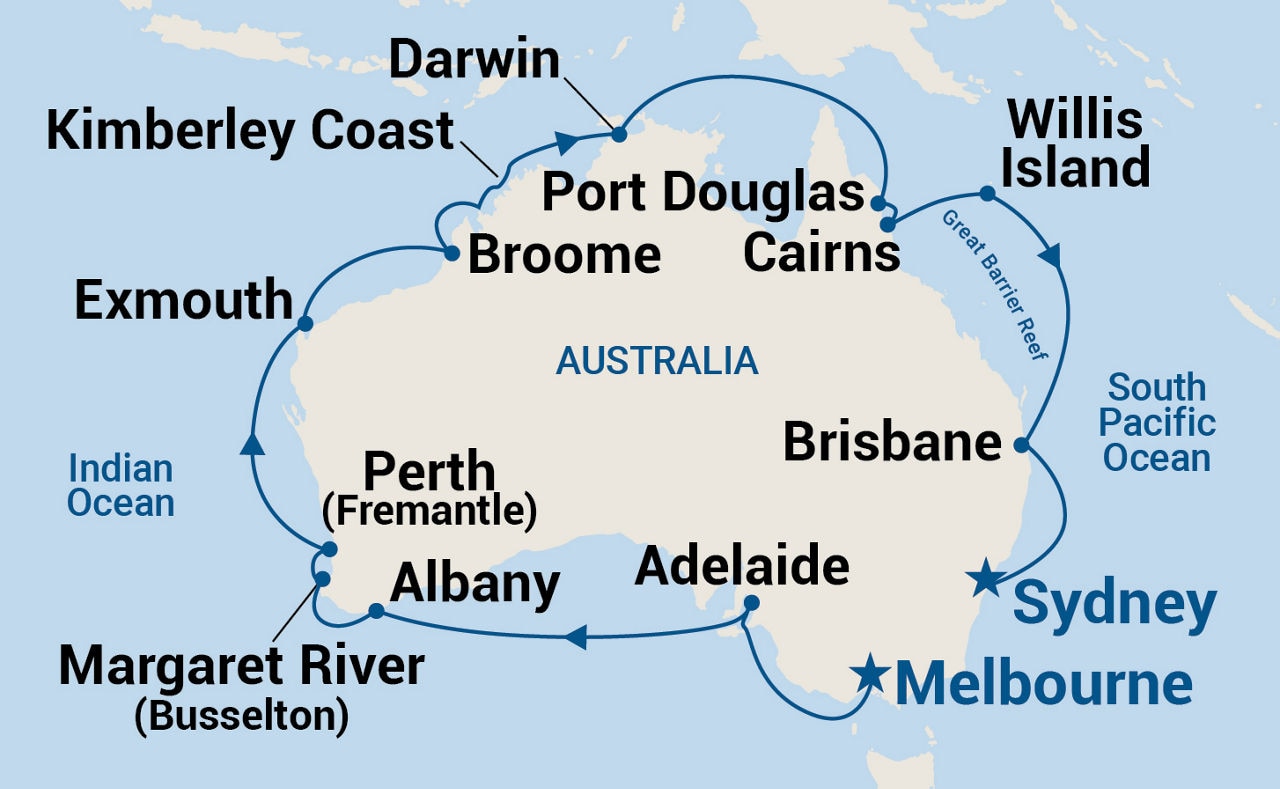 Round Australia — Itinerary Map