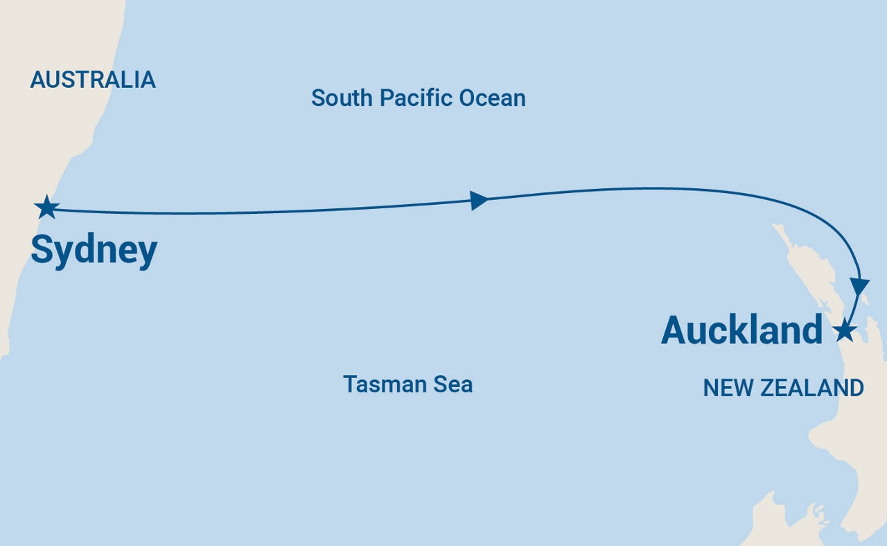 Australia Seacation — Itinerary Map