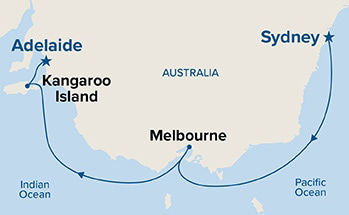 Southern Australia Seacation — Itinerary Map