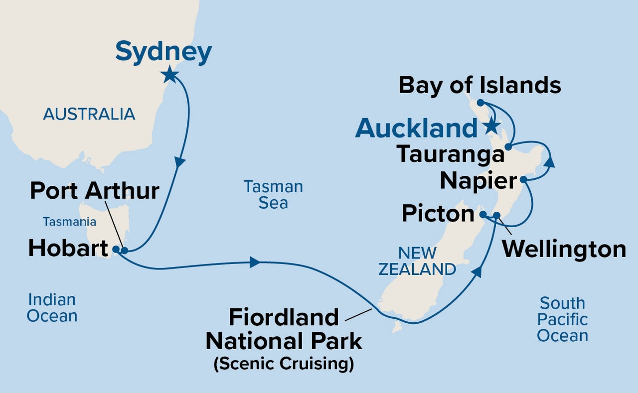 Australia & New Zealand — Itinerary Map