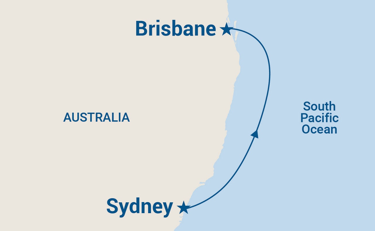Australia Seacation — Itinerary Map