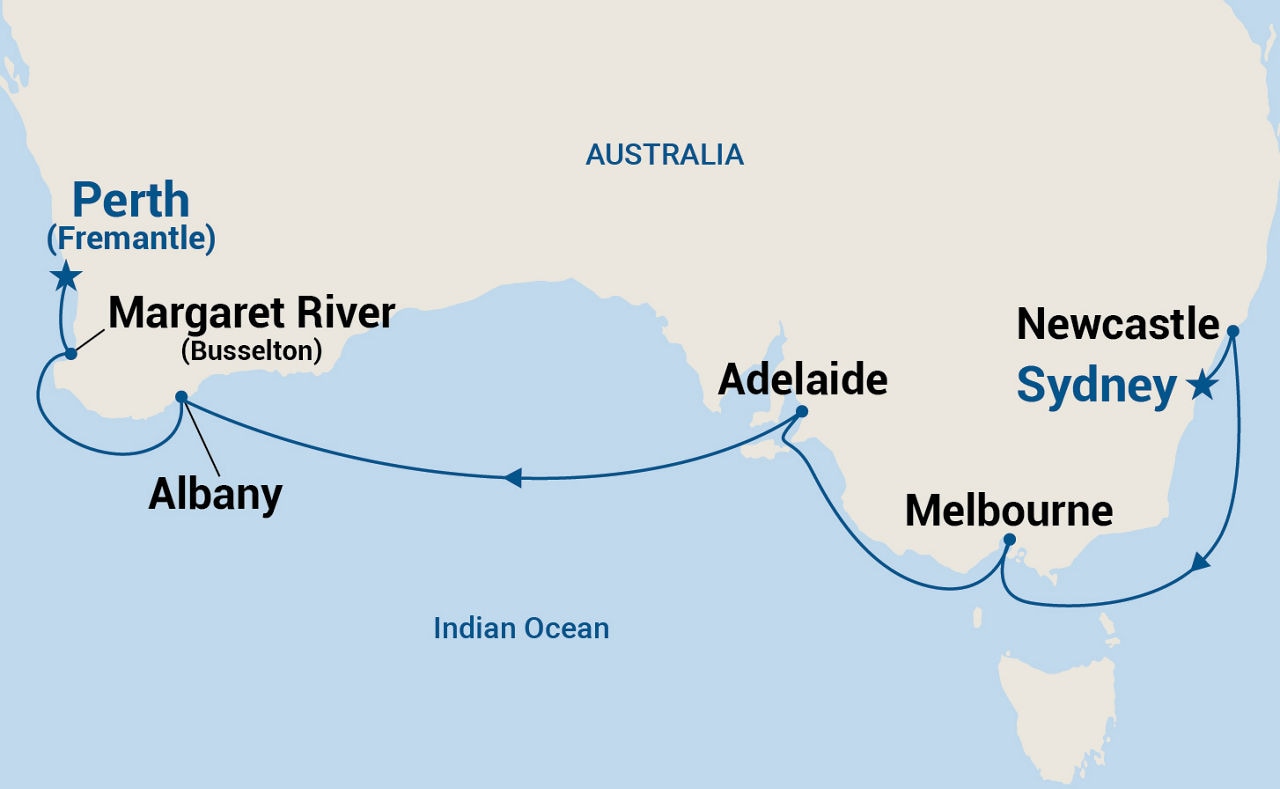 Southern Australia Explorer — Itinerary Map