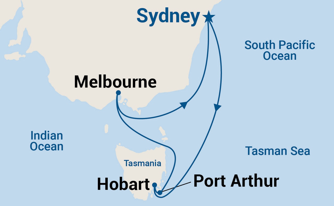 Tasmania — Itinerary Map