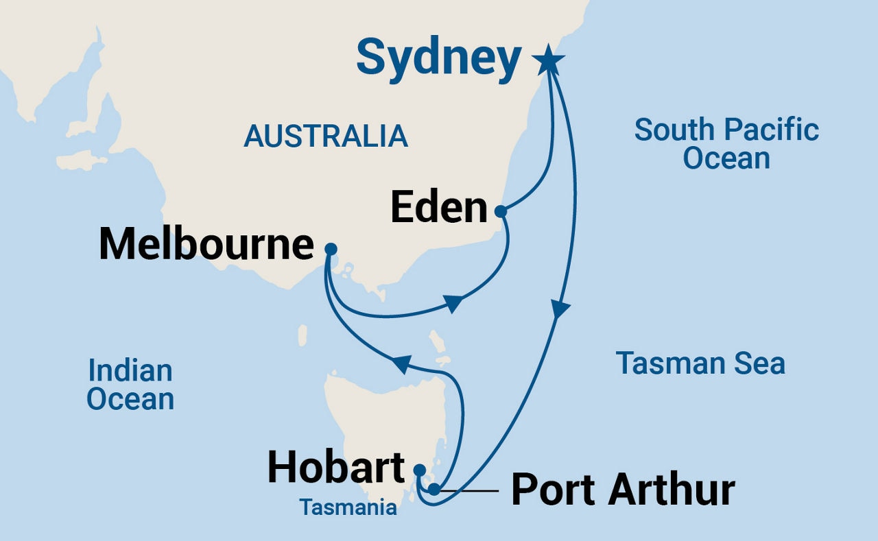 Tasmania — Itinerary Map
