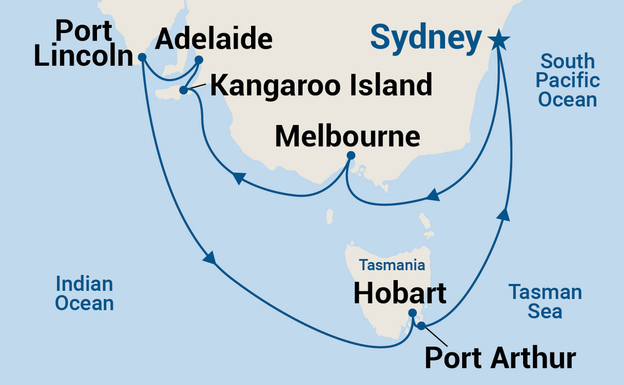 Southern Australia Explorer — Itinerary Map