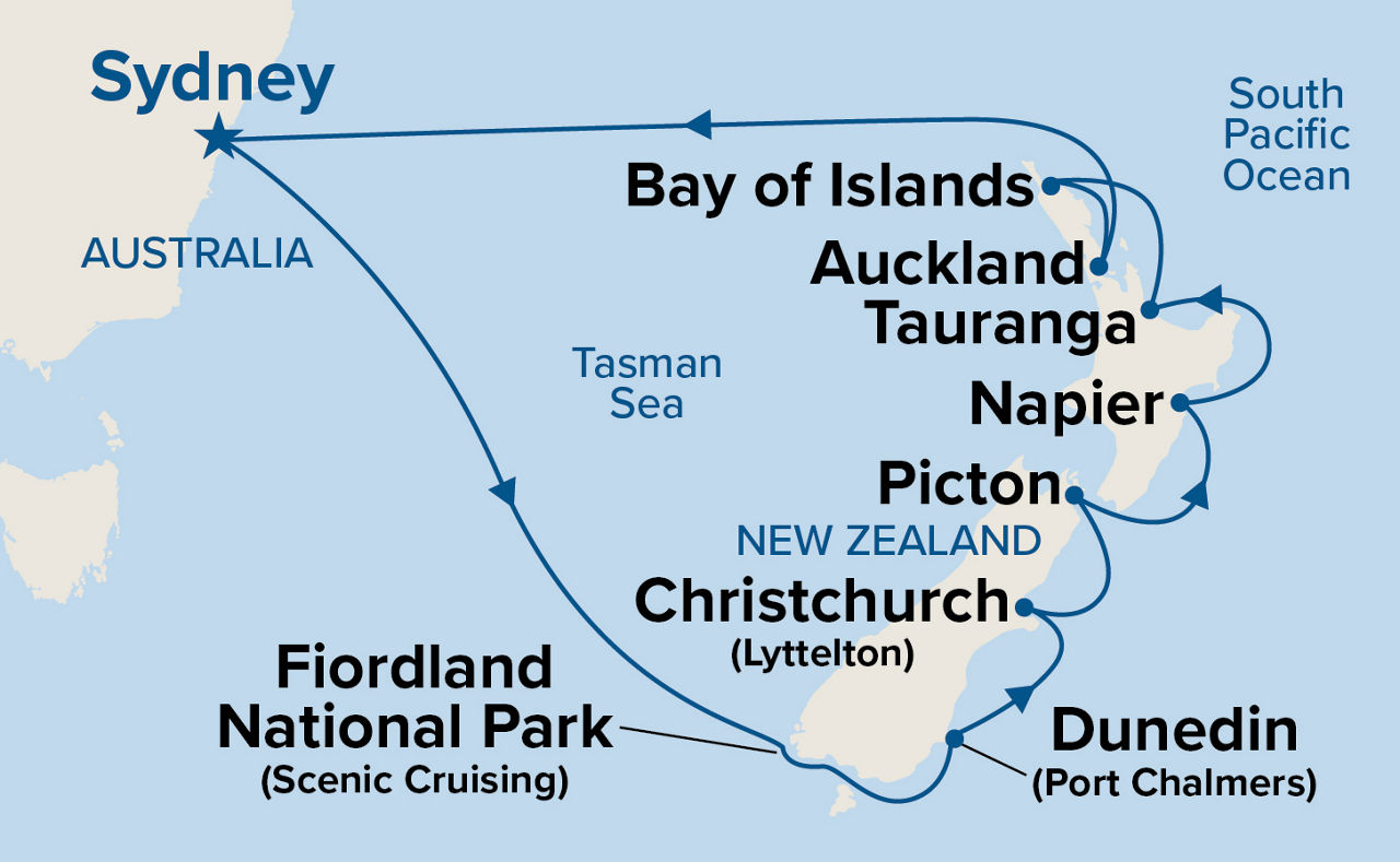 New Zealand — Itinerary Map