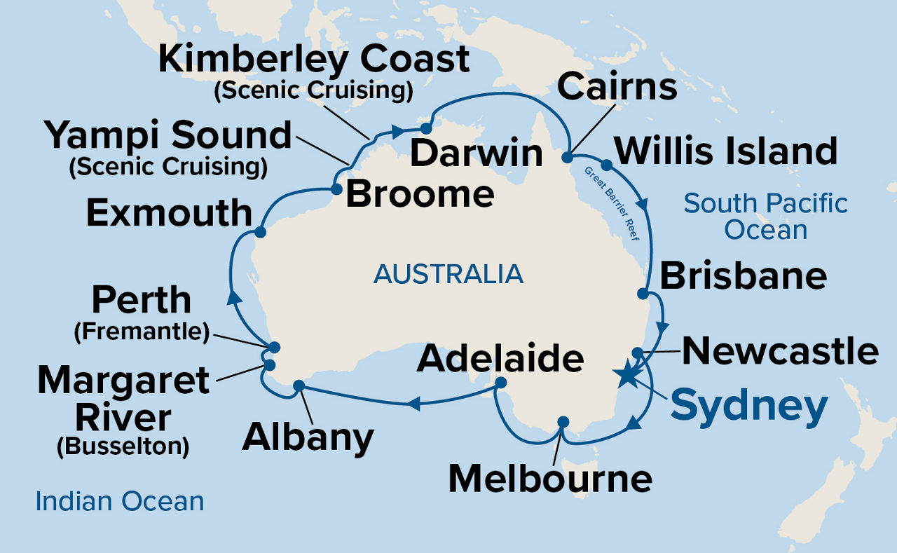 Round Australia — Itinerary Map