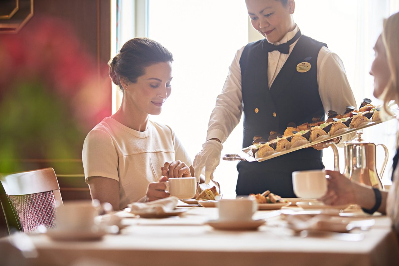 afternoon tea women served treats