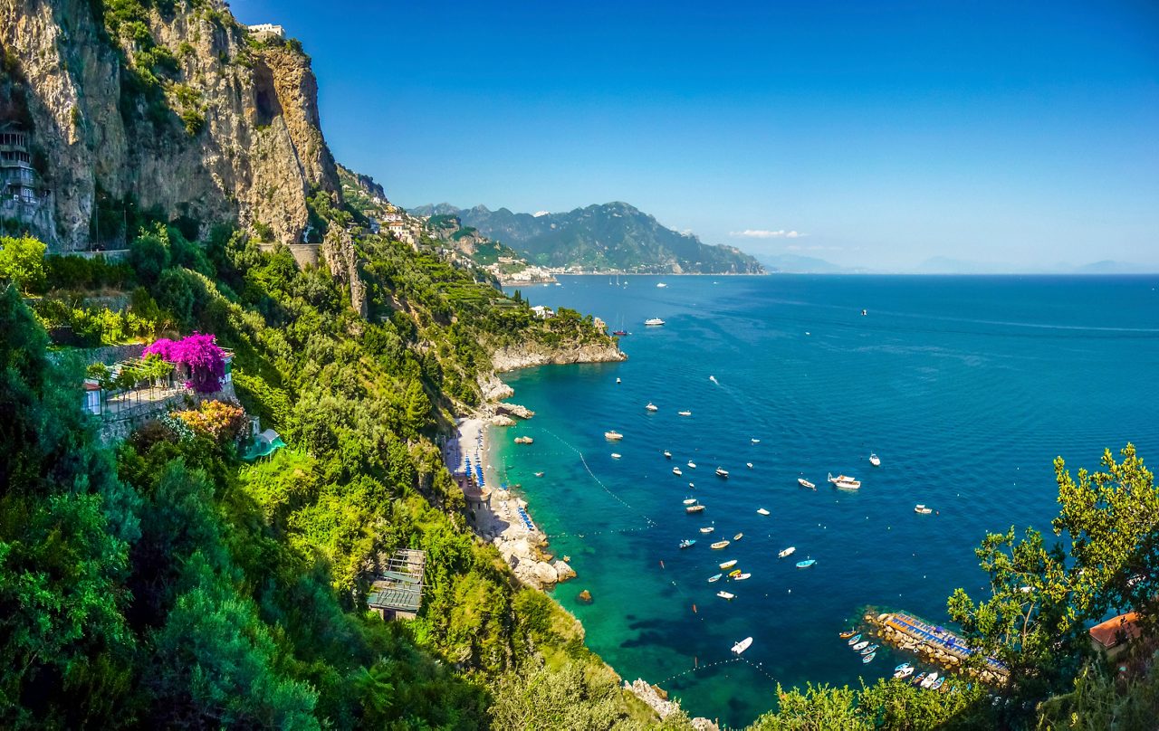 amalfi coast italy panoramic view gulf of salerno