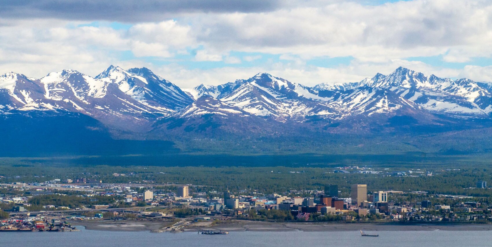Aerial view of Anchorage, Alaska.