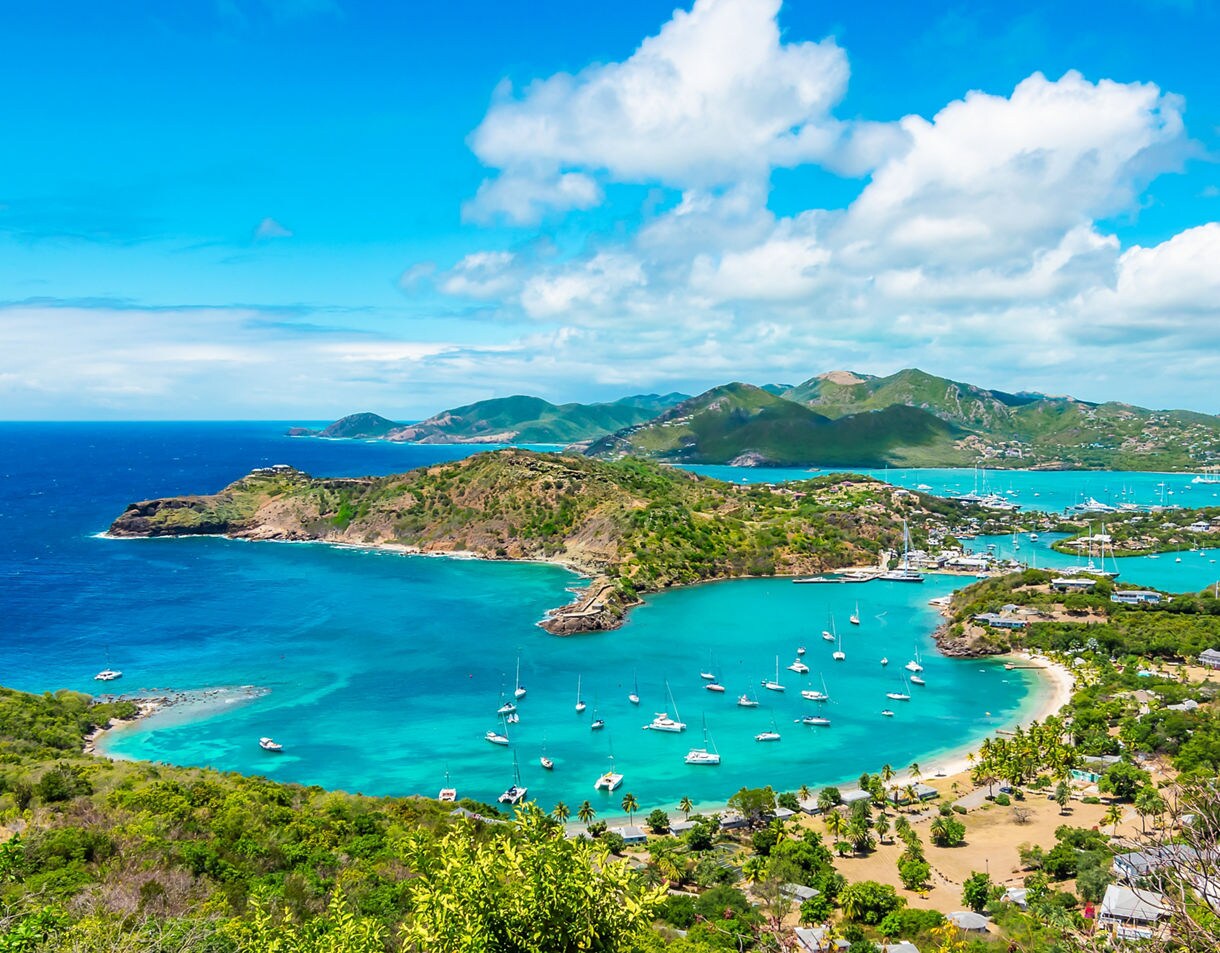 Paradise beach at Morris Bay, Tropical caribbean island Antigua.