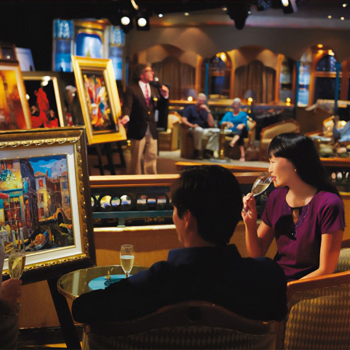 Art auction onboard