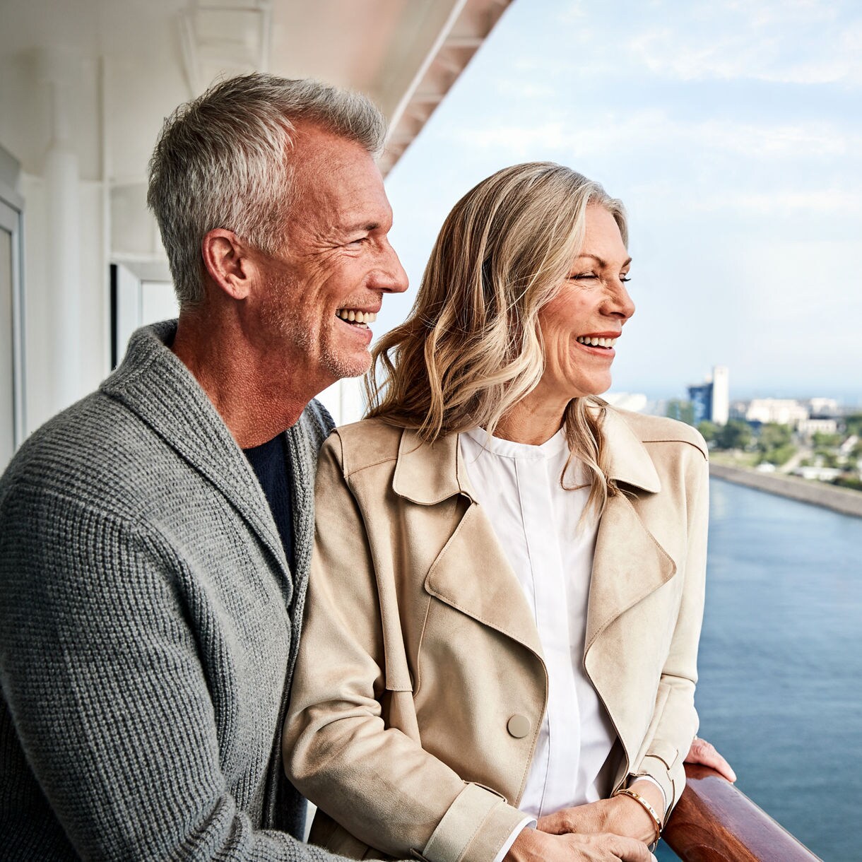balcony couple looking out at berlin city
