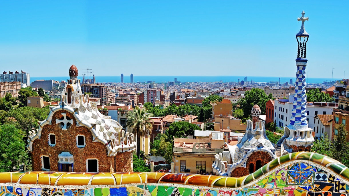 Park Guell by Antoni Gaudi in Barcelona, Spain.