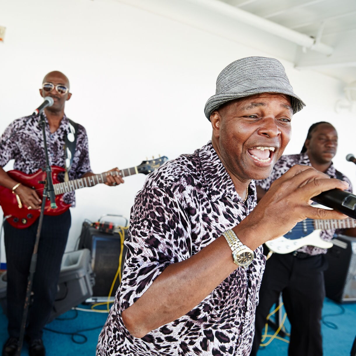 Caribbean band during onboard event.