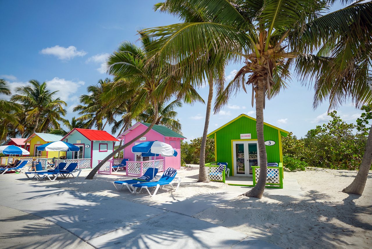 Private cabanas at Princess Cays®, Bahamas.