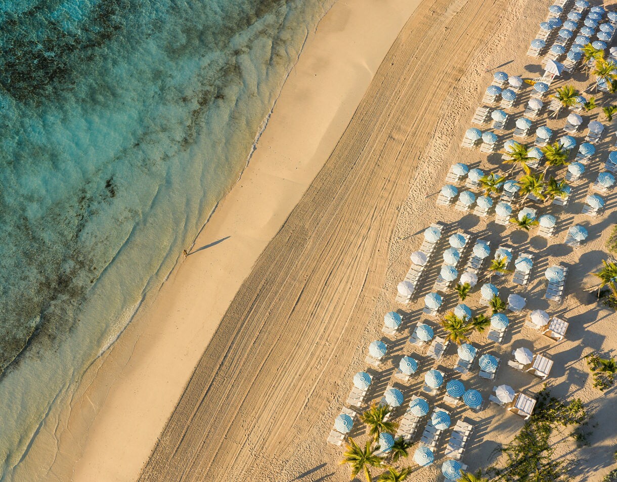 aerial view of starfish beach
