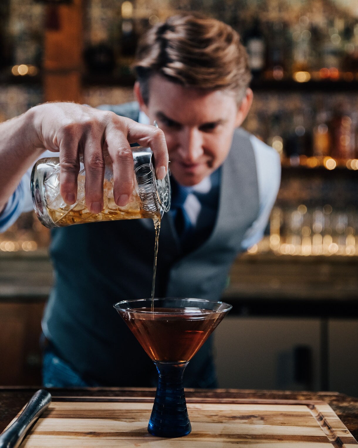 Barman preparing a drink