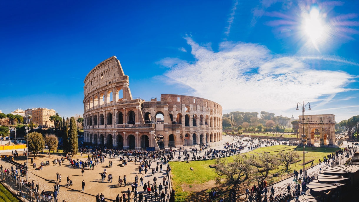 The Colosseum in Rome, Italy.