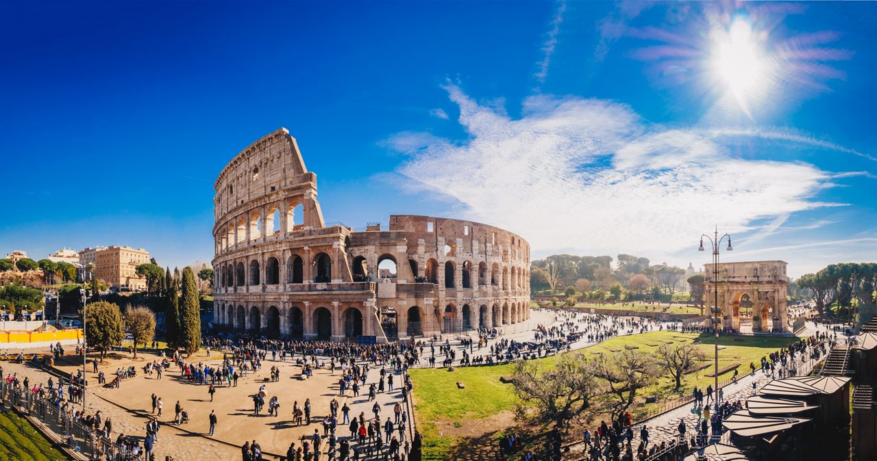 The Colosseum in Rome, Italy.