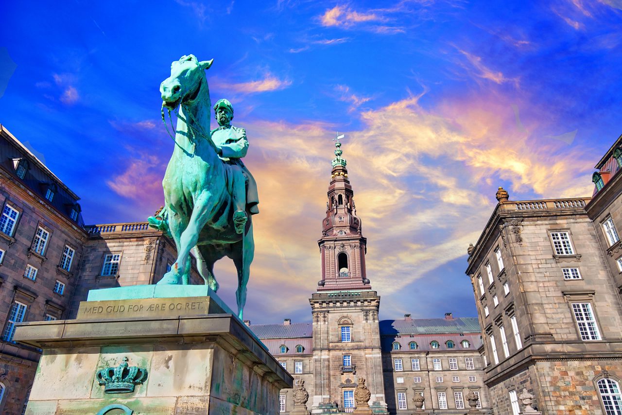 Christianborg Palace horse Statue in Copenhagen, Denmark