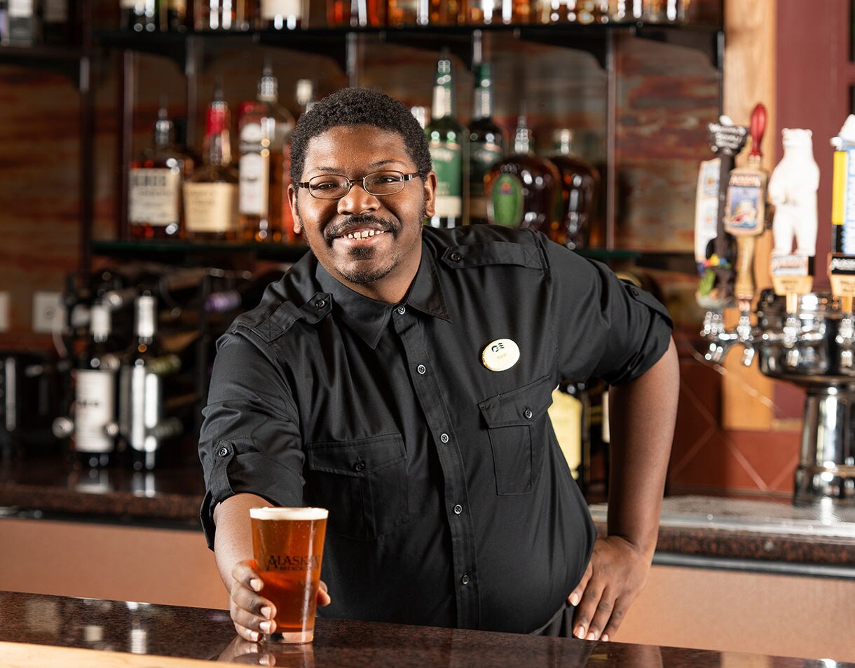A crisp, refreshing beer served at the lodge’s inviting bar