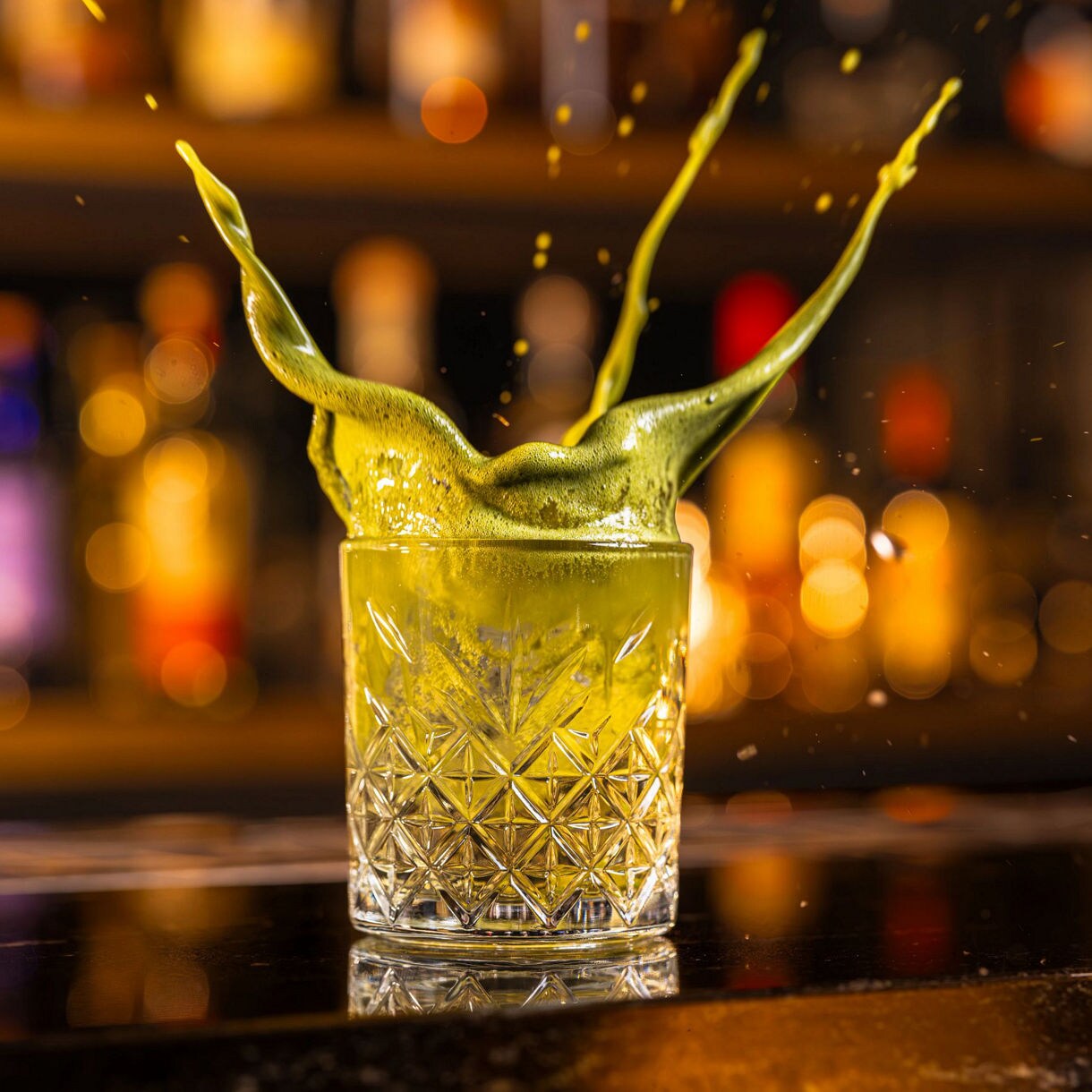 Green Tea blends gin and matcha with notes of lemon and vanilla for a cocktail that is light in spirit and rich in character.