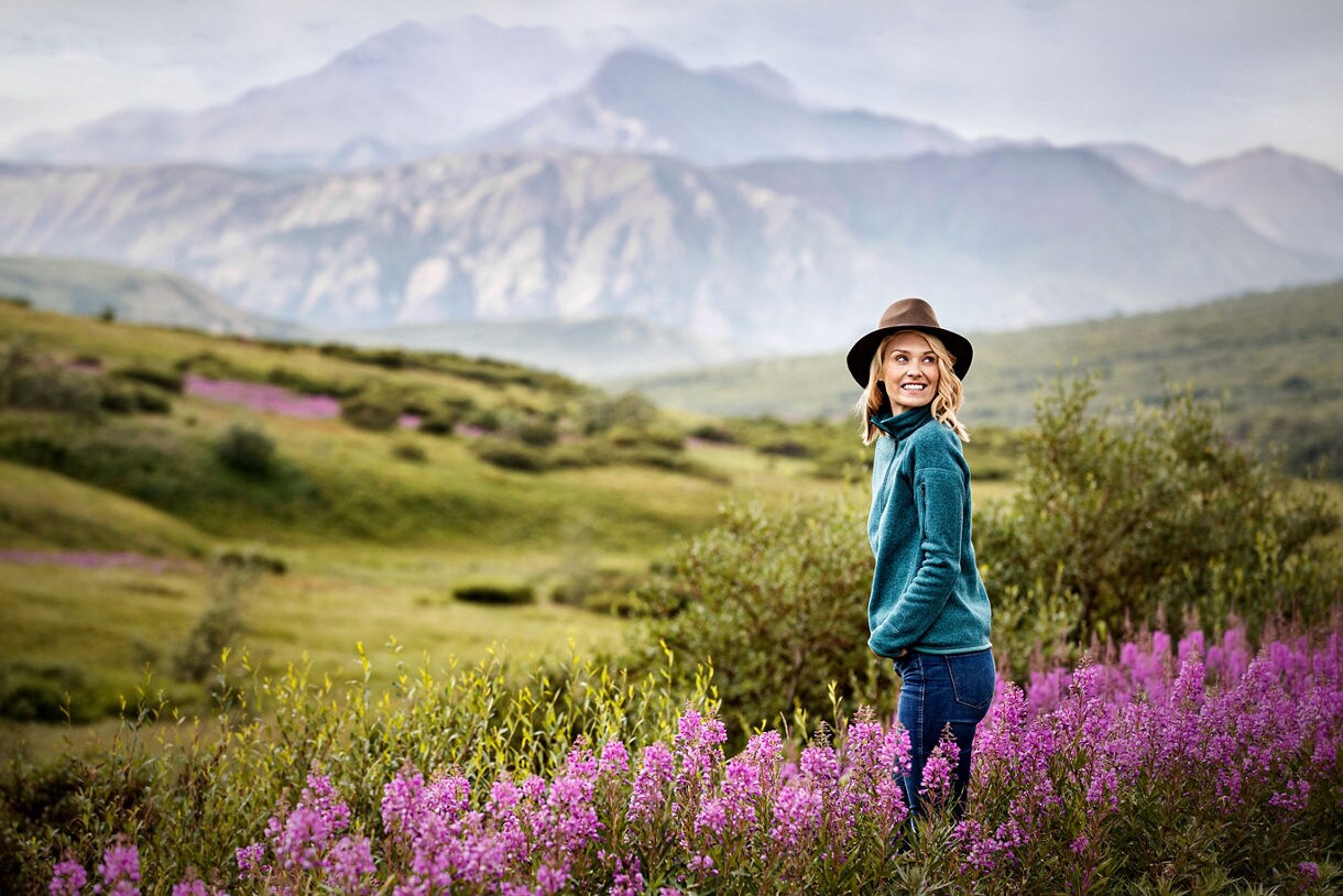 A couple exploring denali national park on Alaska cruisetour