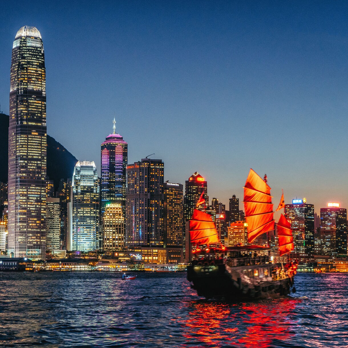 A view of Victoria Harbor in Hong Kong