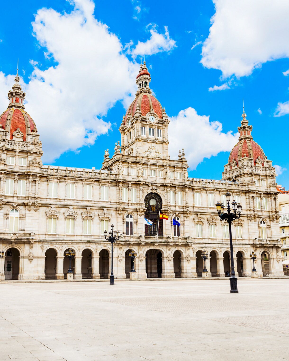 La Coruña, Spain historic city hall building.