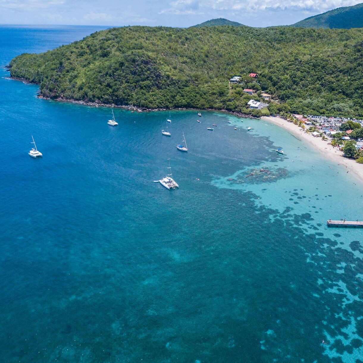 martinique caribbean aerial beach village clear water