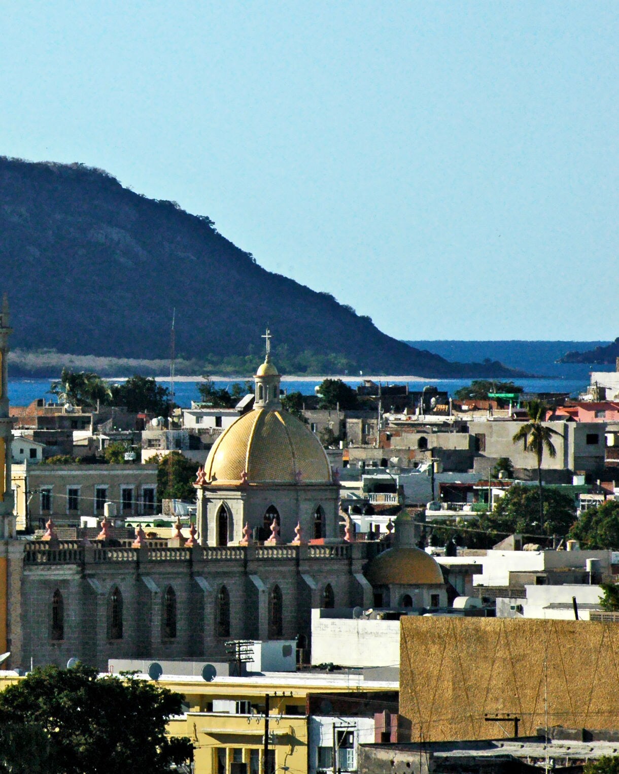 Aerial view of cathedral in Mazatlan, Mexico