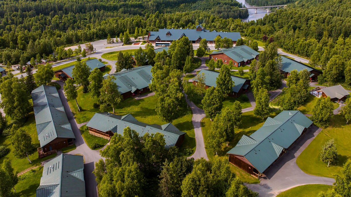 Mt. Mckinley Princess Wilderness Lodge and its natural surroundings