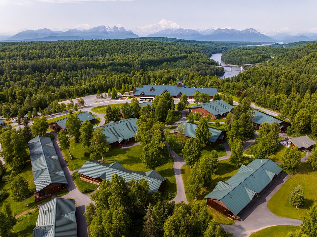 Mt. McKinley Princess Wilderness Lodge with sweeping views of the Alaska Range