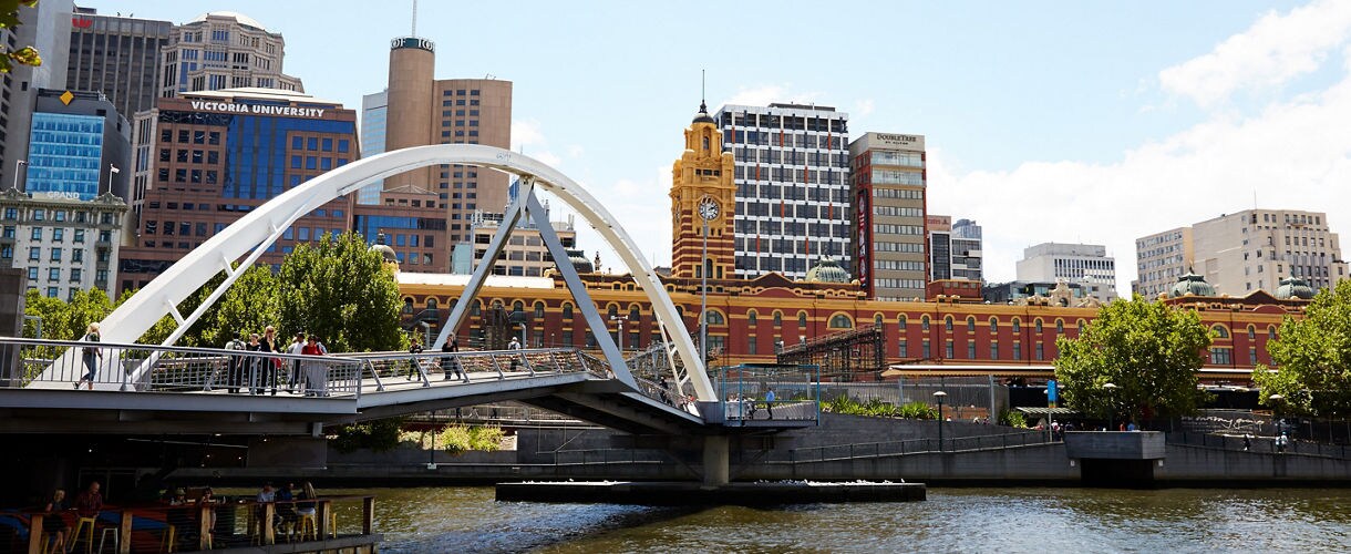 Southgate bridge in Melbourne, Australia.