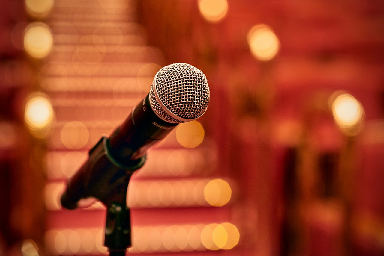 microphone stand close up