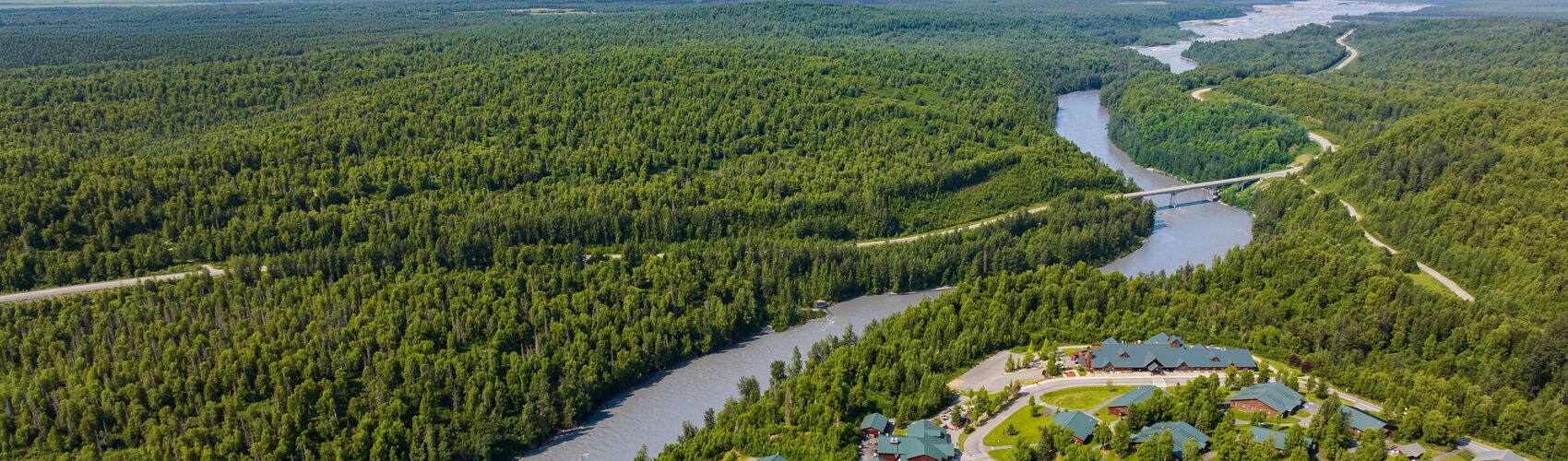 Mt. McKinley Princess Wilderness Lodge with sweeping views of the Alaska Range