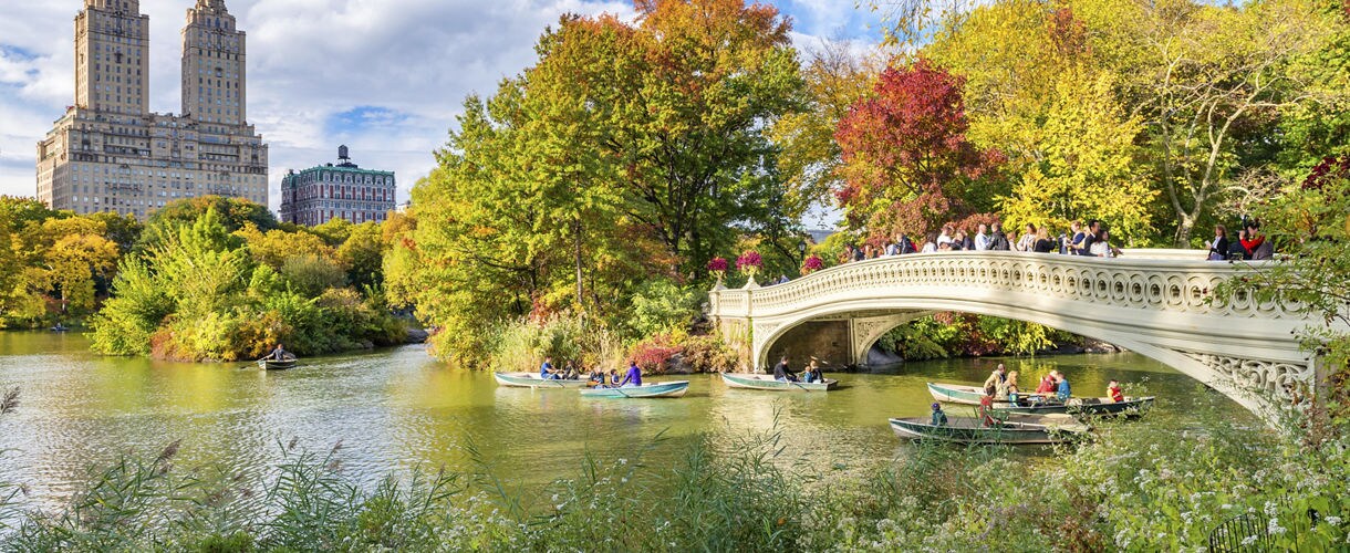 Bow Bridge in Central Park, New York City, NY, USA.