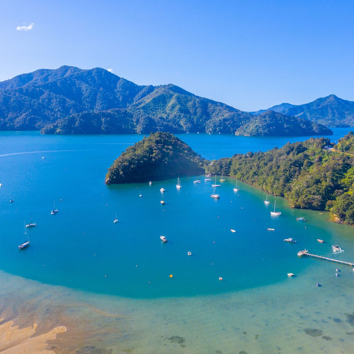 Ngakuta bay at Queen Charlotte sound at South Island of New Zeland