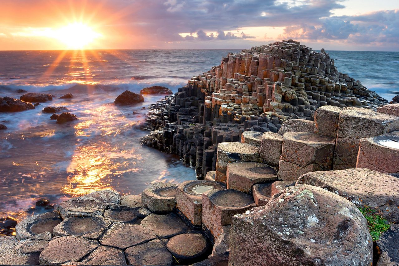 Giant's Causeway's stunning sunburst.